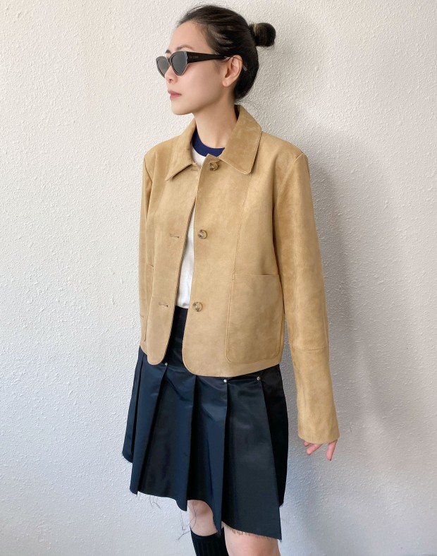 Beige Suede Classic Jacket #250102